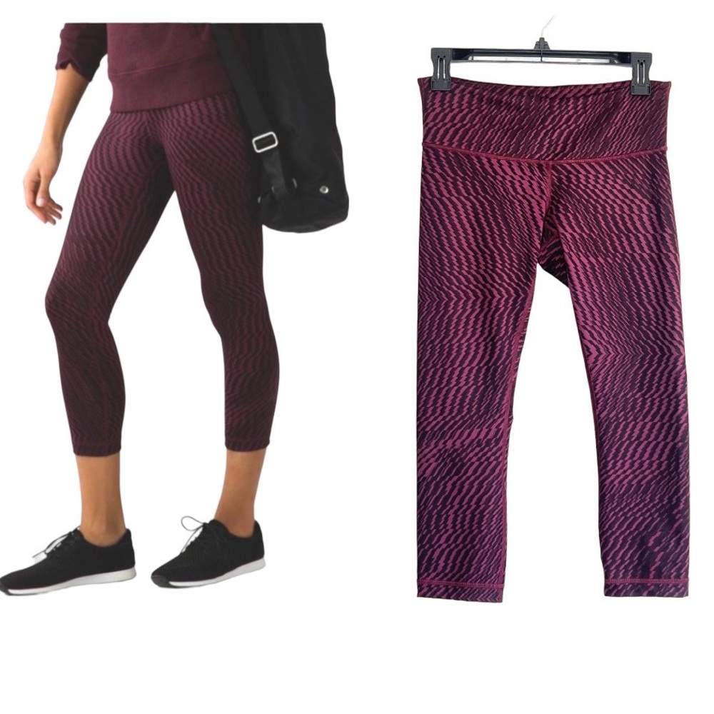 LuluLemon Wunder Under Twisted Horizon Crop Leggings Pants size 6
